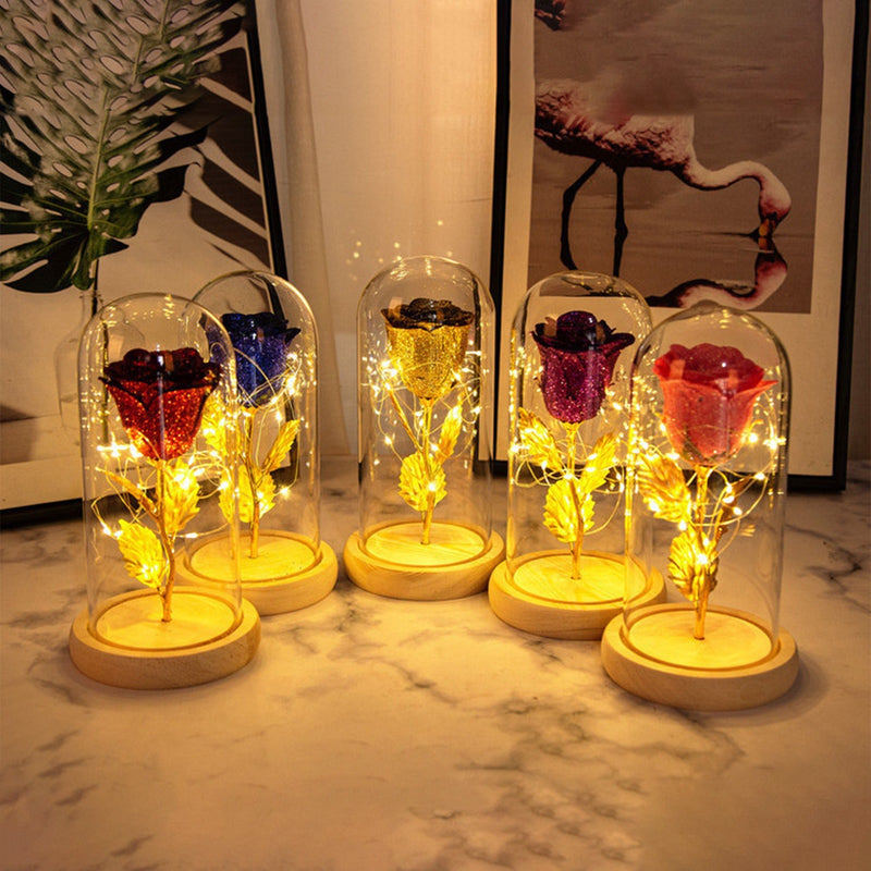 Eternal Rose LED Glass Lamp