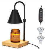 Candle Warmer Lamp With Timer Dimmer Adjustable Height, Wood Base Electric Top Down Melting Wax Melt Warmer For Jar Candles