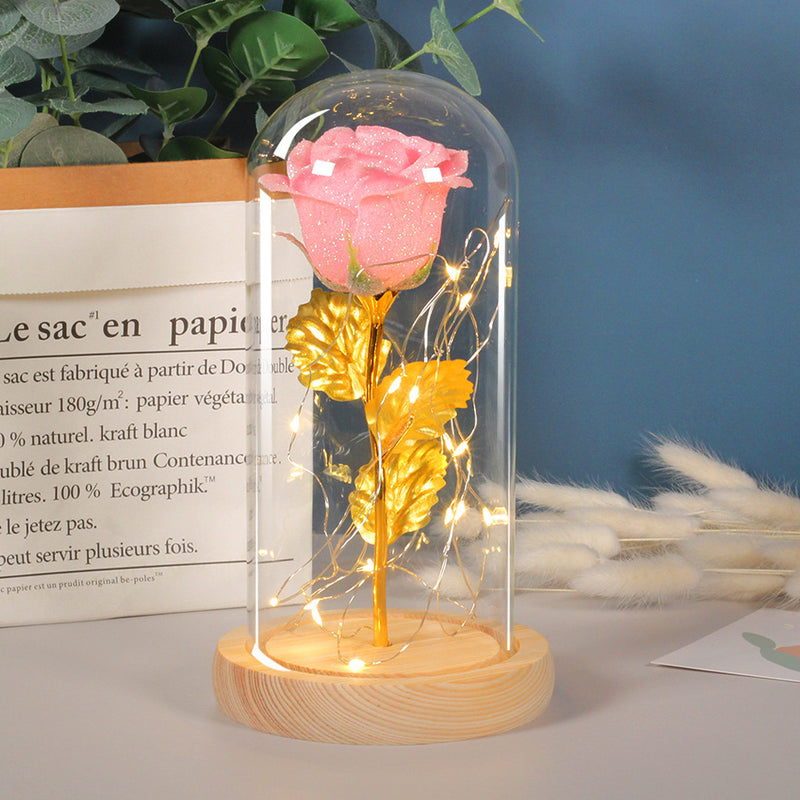 Eternal Rose LED Glass Lamp